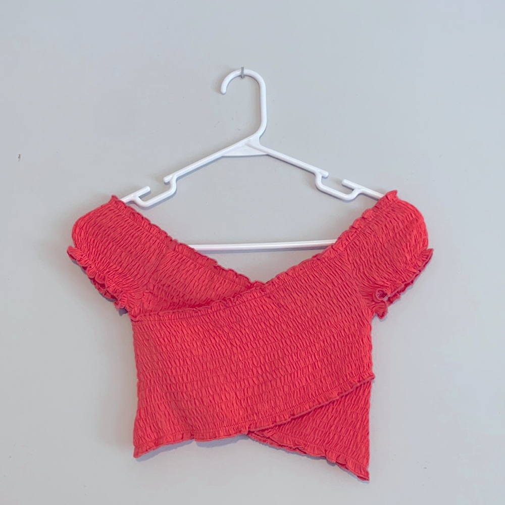 Revolve by the way, pink crossover crop top